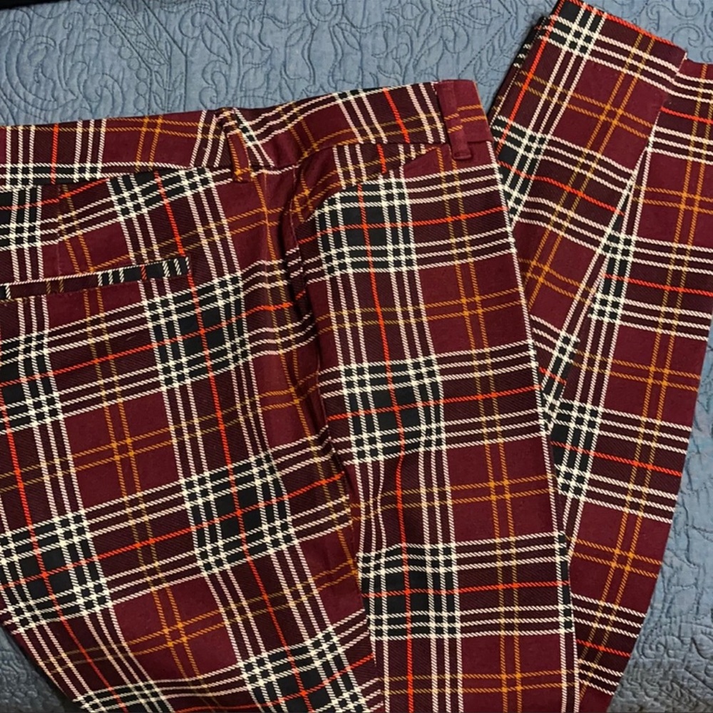 Plaid ankle pants